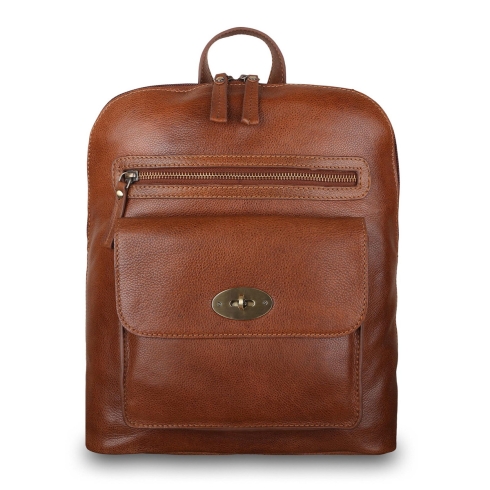 Кожаный рюкзак коричневого цвета и двумя Ashwood Leather M-66 Tan